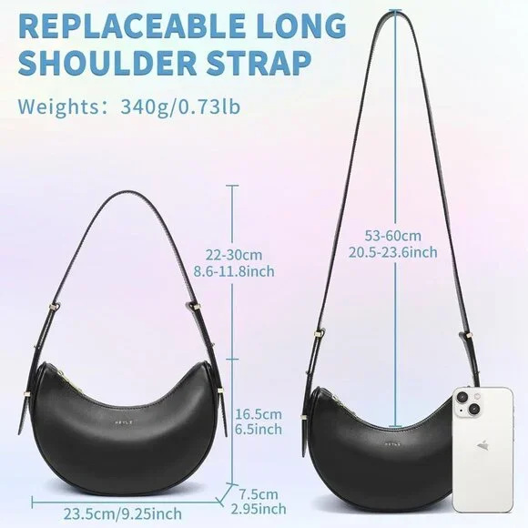 Small Shoulder Bag for Women Vegan Leather Crossbody Bags Adjust Handbags Purses - Picture 3 of 6